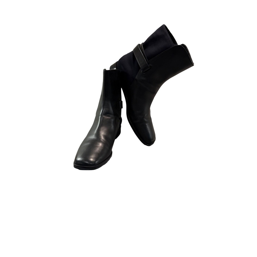Via Spiga Ankle Boots Women 8M‎ Black Leather SquareBuckle Strap Italian Made